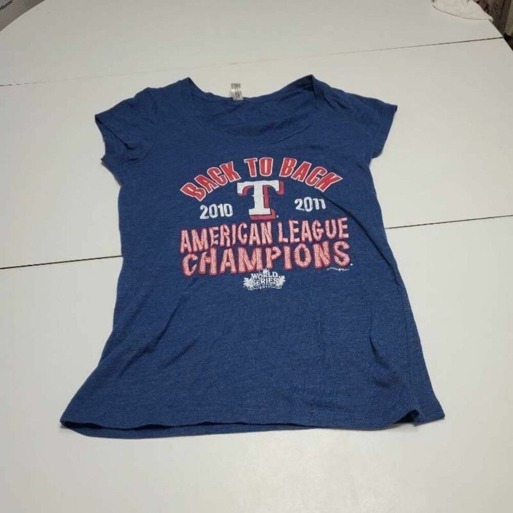 Texas Rangers Back To Back American League Champions 5th & Ocean Womens Tee‎ L